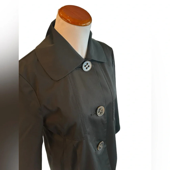 Colebrook Black Button Down Medium Weight Pea Coat - Picture 3 of 7